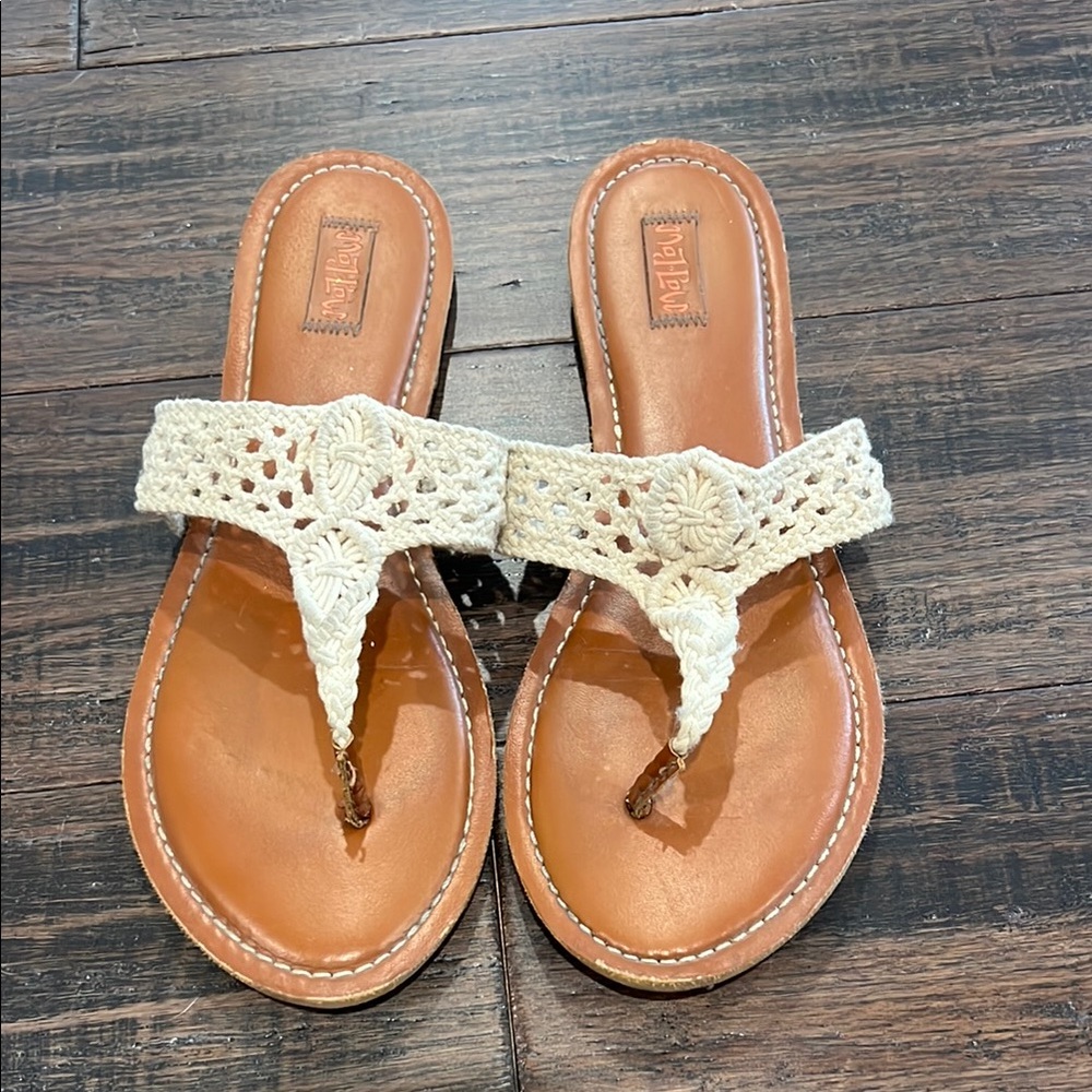 Target Tan and Cream Crochet Boho Sandals